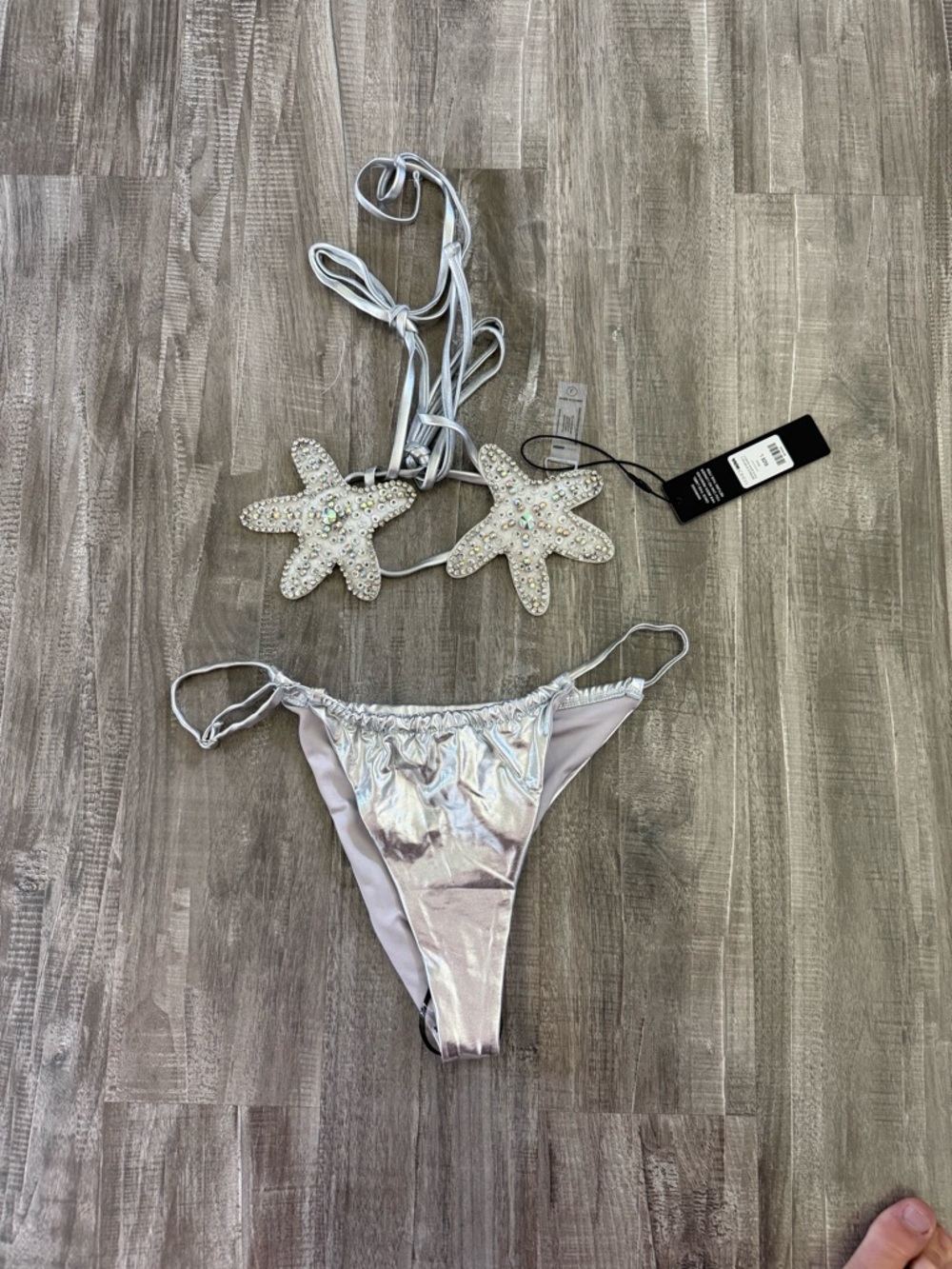 Fashion Nova Silver Jeweled Starfish Bikini
